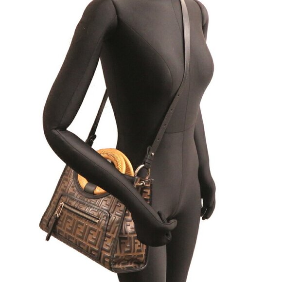 FENDI Brown Leather Zucca Bag - Picture 10 of 10